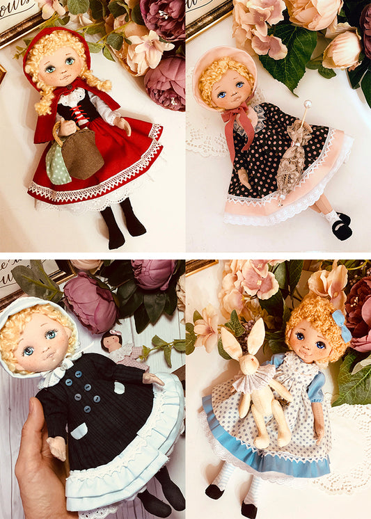 25cm Doll Pattern / (S) Dress 4Type Set
