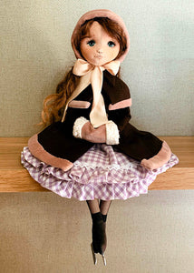 35cm doll Pattern / The Ice skating Girl (Face center seam)