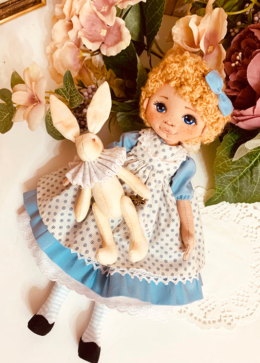 25cm Doll Pattern / (J) Alice & Rabbit (Dress-Up)