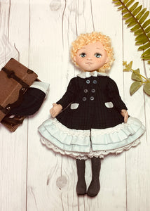 25cm Doll Pattern / (J) Sara & Suitcase (Dress-Up)