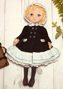 25cm Doll Pattern / (J) Sara & Suitcase (Dress-Up)