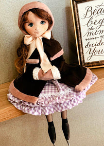 35cm doll Pattern / The Ice skating Girl (Face center seam)