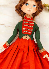 Load image into Gallery viewer, 35cm doll Pattern / The woman wearing a hat with feathers (Face center seam)
