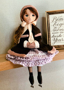 35cm doll Pattern / The Ice skating Girl (Face center seam)