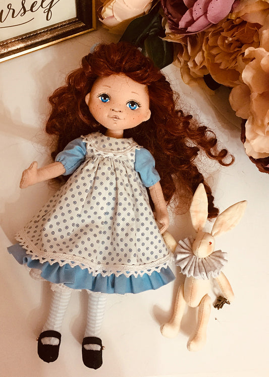 25cm Doll Pattern / (J) Alice & Rabbit / Long Hair (Dress-Up)