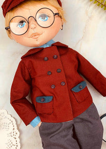 40cm Doll Pattern / (J) John Clothing Sets (Face center seam)