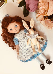 25cm Doll Pattern / (J) Alice & Rabbit / Long Hair (Dress-Up)