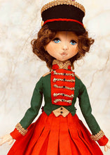 Load image into Gallery viewer, 35cm doll Pattern / The woman wearing a hat with feathers (Face center seam)
