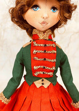 Load image into Gallery viewer, 35cm doll Pattern / The woman wearing a hat with feathers (Face center seam)
