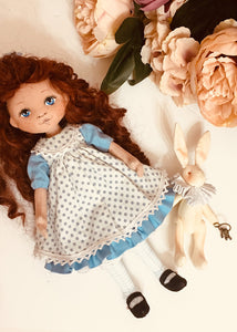 25cm Doll Pattern / (J) Alice & Rabbit / Long Hair (Dress-Up)