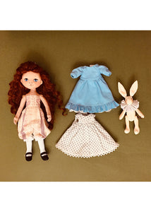 25cm Doll Pattern / (J) Alice & Rabbit / Long Hair (Dress-Up)