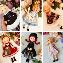 Load image into Gallery viewer, 25cm Doll Basic Body + 4 Outfit Patterns + 1 FREE Bonus Outfit (Total 5 Dress)
