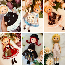 Load image into Gallery viewer, 25cm Doll Standing Body + 4 Outfit Patterns + 1 FREE Bonus Outfit (Total 5 Dress)
